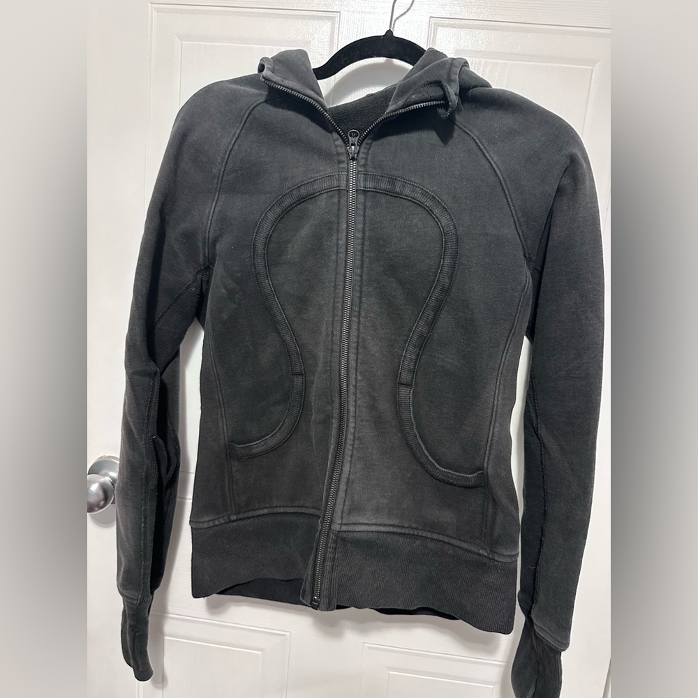 Full zip Black Scuba Hoodie lululemon
